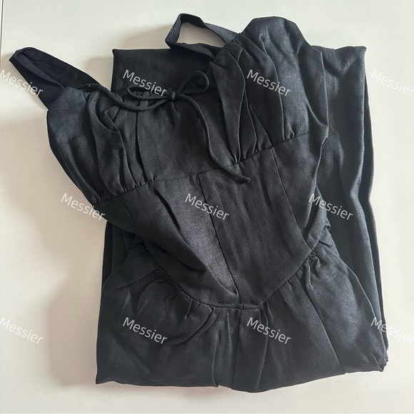 Reformation Balia Linen Dress in Black - Picture 12 of 13